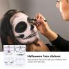 Mobestech 4pcs Halloween Facial Stickers Acrylic Face Gems False Tattoos Body Decal for Day of The Dead view 2