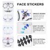 Mobestech 4pcs Halloween Facial Stickers Acrylic Face Gems False Tattoos Body Decal for Day of The Dead view 3