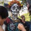 Mobestech 4pcs Halloween Facial Stickers Acrylic Face Gems False Tattoos Body Decal for Day of The Dead view 4