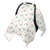 Frogs Hearts Floral White Print Infant Baby Car Seat Cover Breathable Muslin Cotton Canopy Sunshade Stroller for Travel Hot Weather view 1