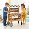 Kids Wooden Tool Bench - 2-in-1 Rolling Cart with Play Tools, Canopy & Wheels - Toddler Construction Role Play Set for Boys & Girls Ages 3+ view 2
