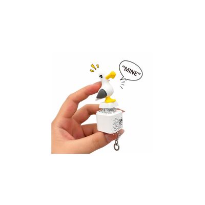 1 Pc Clicker Fidget Toys, Rechargeable Seagull Mine Button Keychain with Real Sound & LED Light, Funny Interactive Desk Stress Relief Toy for Kids Adults