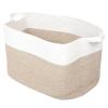 JHKNNK Large Capacity Cotton Rope Woven Storage Basket with Handles Collapsible Storage Organizer for Living Room and Nursery Sturdy for Blankets and Books view 1