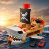 HAOAONANSHAN Pirate Ship Toy Car Playset for Kids, Shark Pirate Boat Vehicle Set with 2 Mini Cars, Adventure Toy Gift for Boys and Girls Ages 3+ (Grey) view 4