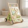 Amagogo Children Infant Activity Center Wooden Push Cart Musical Play Toy Rotating Gear Shape Maze Storage Compartment Suitable for Preschool Learning Bedroom Gift, Style A view 2
