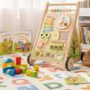 Amagogo Children Infant Activity Center Wooden Push Cart Musical Play Toy Rotating Gear Shape Maze Storage Compartment Suitable for Preschool Learning Bedroom Gift, Style A view 4