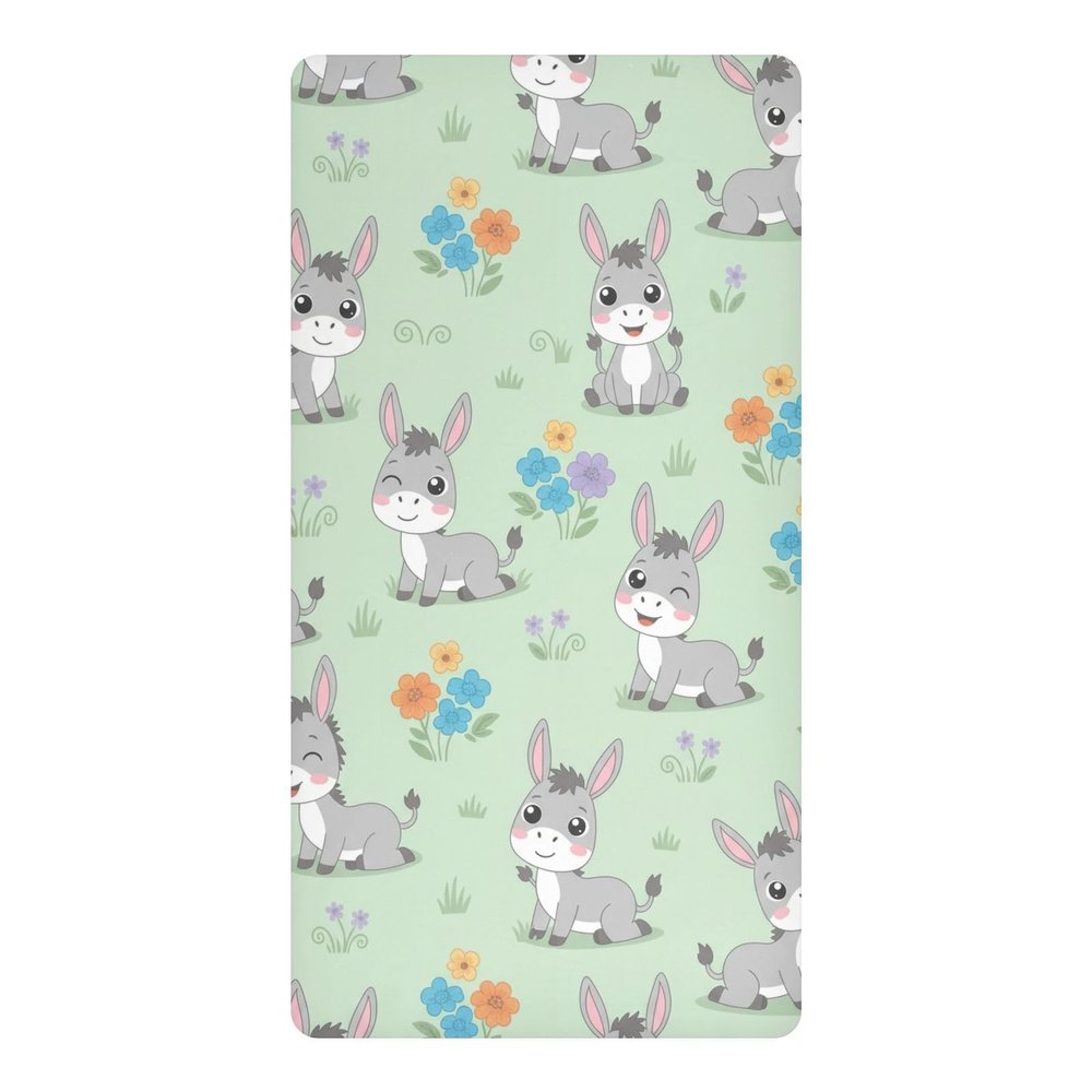 Animals Donkeys Pack n Play Sheets Fitted Playard Mattress Sheet for Girls