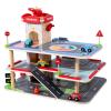 Wmqbjta Children Parking Game Wooden Multi Level Parking Garage Toy Set Manual Elevator Adventure Ramps Realistic Driving Suitable for Preschool Learning Center, M-Parking Center view 1