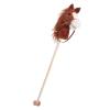 Alomejor Kids Horse Head Stick Toy, Soft Plush Stuffed Ride On Horse with Sliding Wheels for Toddlers (Coffee) view 1