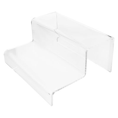 HOODANCOS Acrylic Display Riser with 2-tier Design for Craft Figure and Makeup, Sturdy Acrylic Stand with Appearance and Unique Shape, for Trade Shows and Home Use