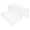 HOODANCOS Acrylic Display Riser with 2-tier Design for Craft Figure and Makeup, Sturdy Acrylic Stand with Appearance and Unique Shape, for Trade Shows and Home Use view 1