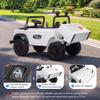 24V Ride On Dump Truck, Licensed Land Rover Electric Car for Kids, White view 4