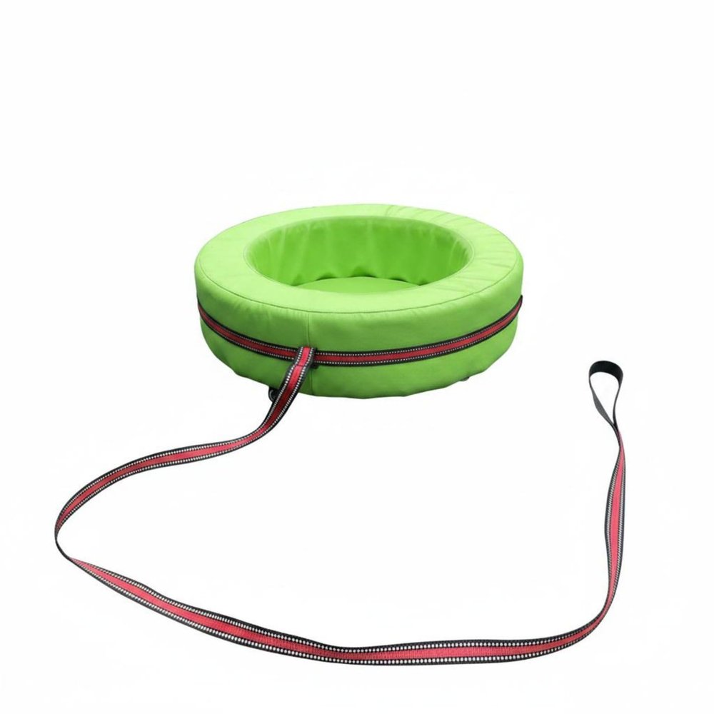 harayaa Children Training Scooter Pull Cart Wagon Tug Car PU Leather PVC Wood Stitched Seat Smooth Edges Quiet Wheels Suitable for Group Activities Teacher Guidance School Outdoor Games, Green