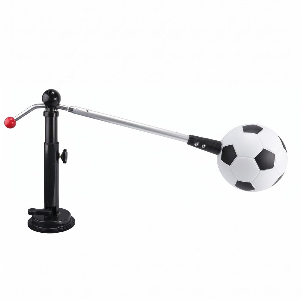 Aymzbd Soccer Training Device Soccer Practice Aid Ball Control Equipment Adjustable Arm Weighted Base Sturdy Iron PU Suitable for Kids Adults Backyard Exercise, Black White