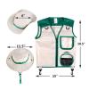 kowaku Children's Explorer Outfit Set with Vest and Hat for Adventure Role Play, Green view 4
