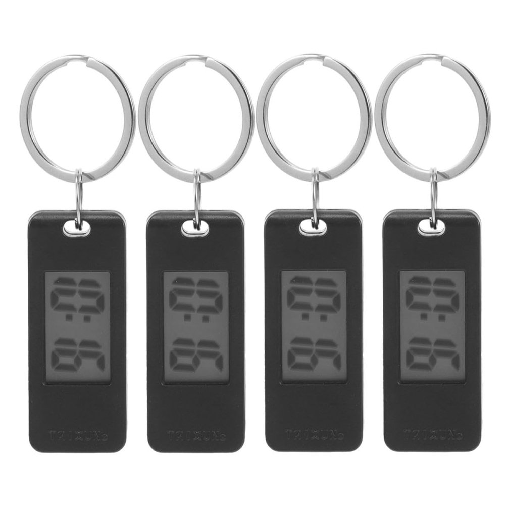 COLLBATH 4pcs Student Digital Keychain Watches Lightweight Portable Electronic Clock with Abs and Zinc Alloy Material for Backpack and Work Use