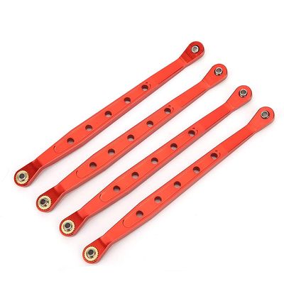Aluminium Alloy Lower Suspension Links, RC Car Accessory for 1/10 Axial 90018 Crawler, Precision CNC Machined Durable Replacement Parts with 4 - Pack Set in Black Red Titanium Silv (Red)