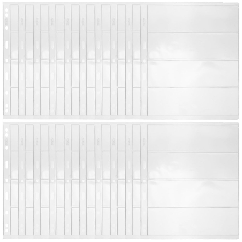 SEWACC 20 Sheets Pvc Stamp Collection Pages for Stamp Album Binder with Standard 9-hole Design Protecting and Organizing Coins for Collecting