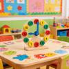 Veltros Wooden Time Teaching Plaything for with Movable Hands and Bright Colors Educational Clock for Classroom Interactive Wooden Clock Toy view 2