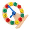 Veltros Wooden Time Teaching Plaything for with Movable Hands and Bright Colors Educational Clock for Classroom Interactive Wooden Clock Toy view 4