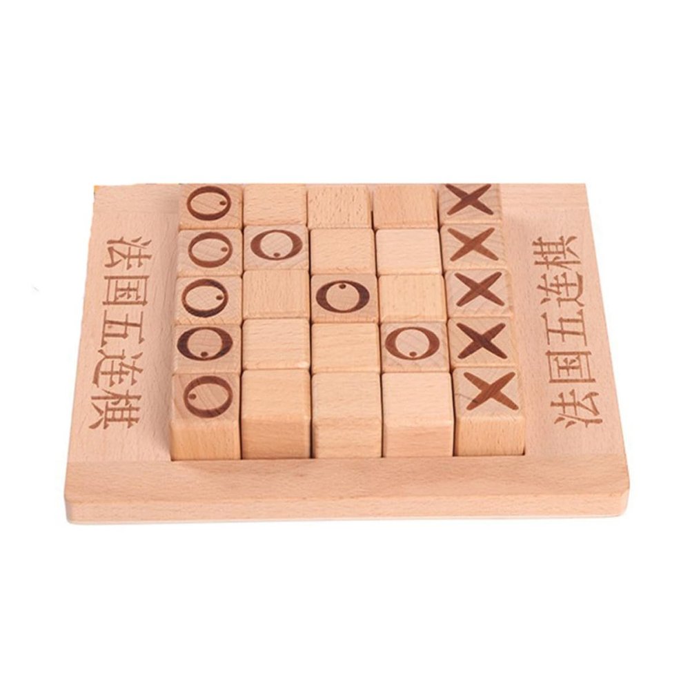 Mikikit French Five Chess Intelligent Educational Board Game, Wooden Creative Chess Lasting and Endurable Features for Family Fun