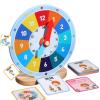 TWTCZOZ Education Clock Wooden Time Teaching Toy with Analog Clock Numbers Practice Model for Children Activities Suitable for Classroom Home view 1