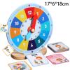 TWTCZOZ Education Clock Wooden Time Teaching Toy with Analog Clock Numbers Practice Model for Children Activities Suitable for Classroom Home view 2