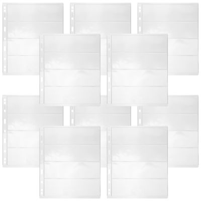 HOOTNEE 20 Sheets Stamp Album Pages for Paper Money Collection, Pvc Material with Standard 9-hole Design, Protecting and Organizing Collectibles, for Collecting Coins and Stamps