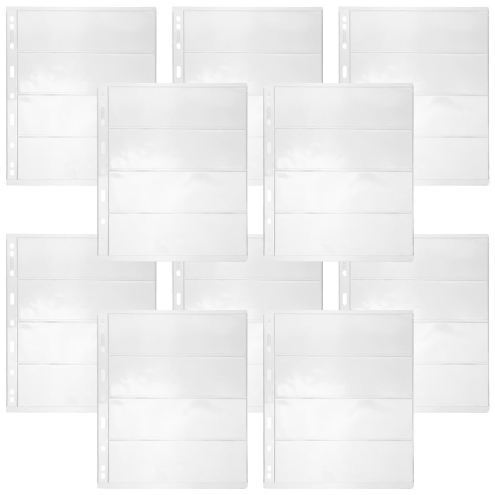 HOOTNEE 20 Sheets Stamp Album Pages for Paper Money Collection, Pvc Material with Standard 9-hole Design, Protecting and Organizing Collectibles, for Collecting Coins and Stamps