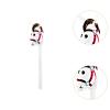 FashionCha Horsehead Stick Toy Inflatable PVC Stick Horse Head Favor Hobby Horse Animal Blowing Up Toy for Kids Suitable for Birthday Home Party, White Red Head view 3