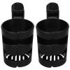 CIYODO Adjustable and Rotatable Bottle Drink Holder for Stroller and Bike, Lightweight Black Pp Cup Holder for Cart, for Daily Walks and Shopping, 2pcs Set view 1