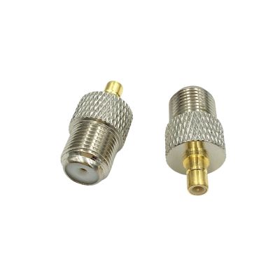 ACGTUY 10Pcs Brass SMB Male to F Female Ja-ck Connector Straight Wire SMB-J to F-K Connector Ja-ck