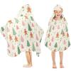 GuoChe Toddler Hooded Beach Towel Child Towels with Hood Soft Pastel Gingerbread Christmas Trees Candy Cane Holiday view 1