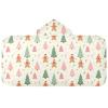 GuoChe Toddler Hooded Beach Towel Child Towels with Hood Soft Pastel Gingerbread Christmas Trees Candy Cane Holiday view 2