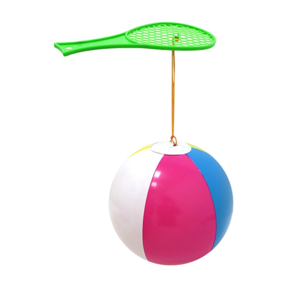 ToysCentral Basics Inflatable Racket Set for Children's Ball Games for Preschool Birthday Inside, Green Racket