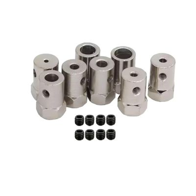 10pcs Iron Hexagonal Coupler Tire Connector 2/3/4/5/6/7/8mm Motor Connector with Screws Wrench for RC Boat Car Spare Parts