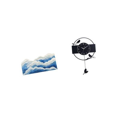 DimyFew Area Rug Wall Clock Acrylic Flocking Non Slip Washable Bird Swing Pendulum Hanging Suitable for Bedroom Living Room Kitchen Entrance