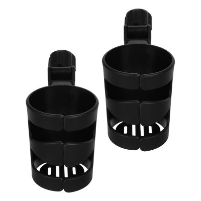 KALLORY Stroller Black Pp Material Quick Installation, Cup Holder for Stable Anti-tip Structure 2pcs Set Bottle Suitable for Daily Walks and Shopping