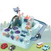 Car Playset Adventure Race Track Mechanical Rail Model Vehicle Manual Crane Interactive Structure Material Suitable for Preschool, Mini Macaroon view 3