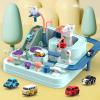 Car Playset Adventure Race Track Mechanical Rail Model Vehicle Manual Crane Interactive Structure Material Suitable for Preschool, Mini Macaroon view 4