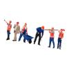 Yiju 6 Pieces Miniature Figures Model Simulation Diorama Figure Scene Props Tiny People Figurine Resin Crafted Worker Model Detailing Suitable for Gift, Style A view 1