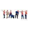 Yiju 6 Pieces Miniature Figures Model Simulation Diorama Figure Scene Props Tiny People Figurine Resin Crafted Worker Model Detailing Suitable for Gift, Style A view 2