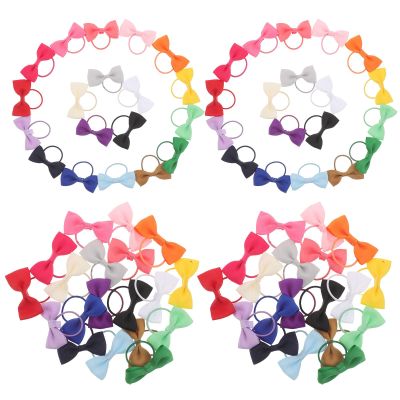 ORFOFE 80pcs Cute Bow Hair Ties for Little Ones, Soft Cloth Elastic Ponytail Holders for Stable Hairstyles and Comfortable Fit, Hair Accessories for School and Parties