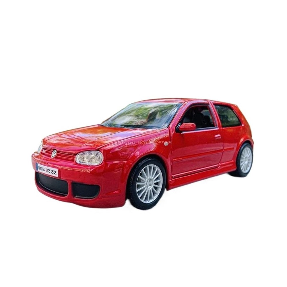 LBUAOIZ 1:25 for Volkswagen Golf R32 Classic Cars Simulation Alloy Car Model Collectible(Red)