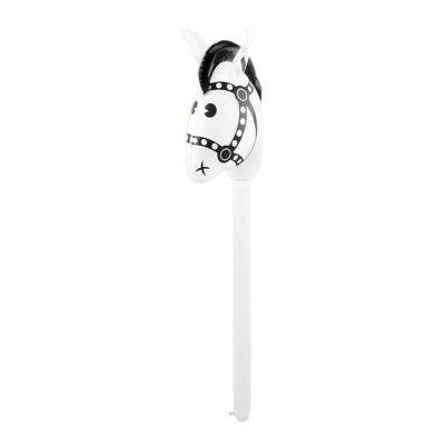 kowaku Horsehead Stick Toy PVC Inflatable Stick Horse Favor Hobby Horse Riding Toy Blowing Up Animal for Kids Suitable for Gift, White Head