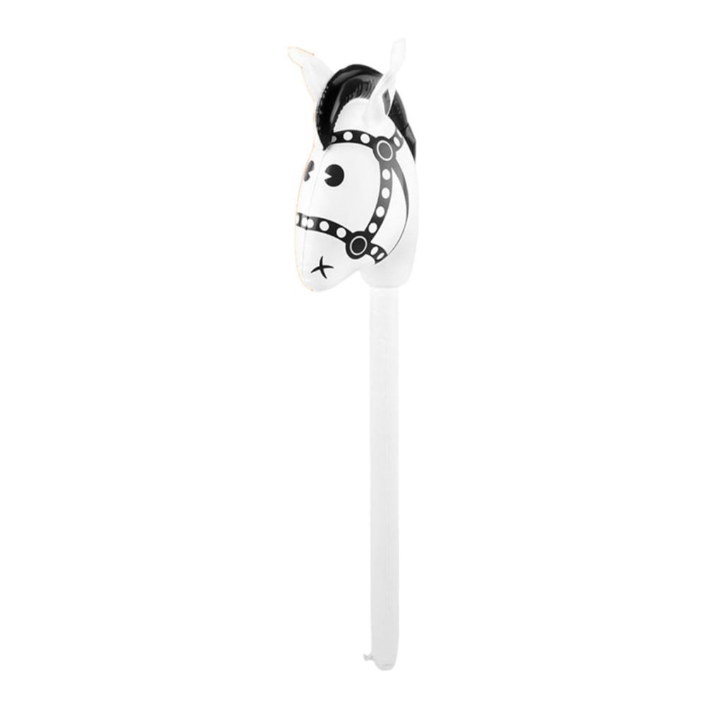 kowaku Horsehead Stick Toy PVC Inflatable Stick Horse Favor Hobby Horse Riding Toy Blowing Up Animal for Kids Suitable for Gift, White Head