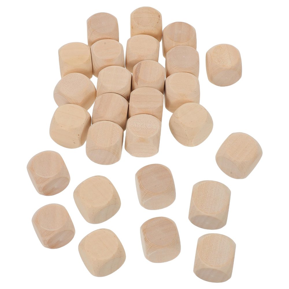 Yardenfun 100pcs Wooden Dice 20mm Blank Cube Blocks for Board Games and DIY Crafting, Handcrafted Beige Wood Cubes with Sturdy Material for School Activities and Party Supplies