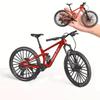 Generisch 1:6 Alloy Double Shock Absorber Softtail Mountain Bike Model Linkable Wheel Shock Absorber Collection Handmade Boys Birthday Gift Desk Car Decoration (Red) view 1