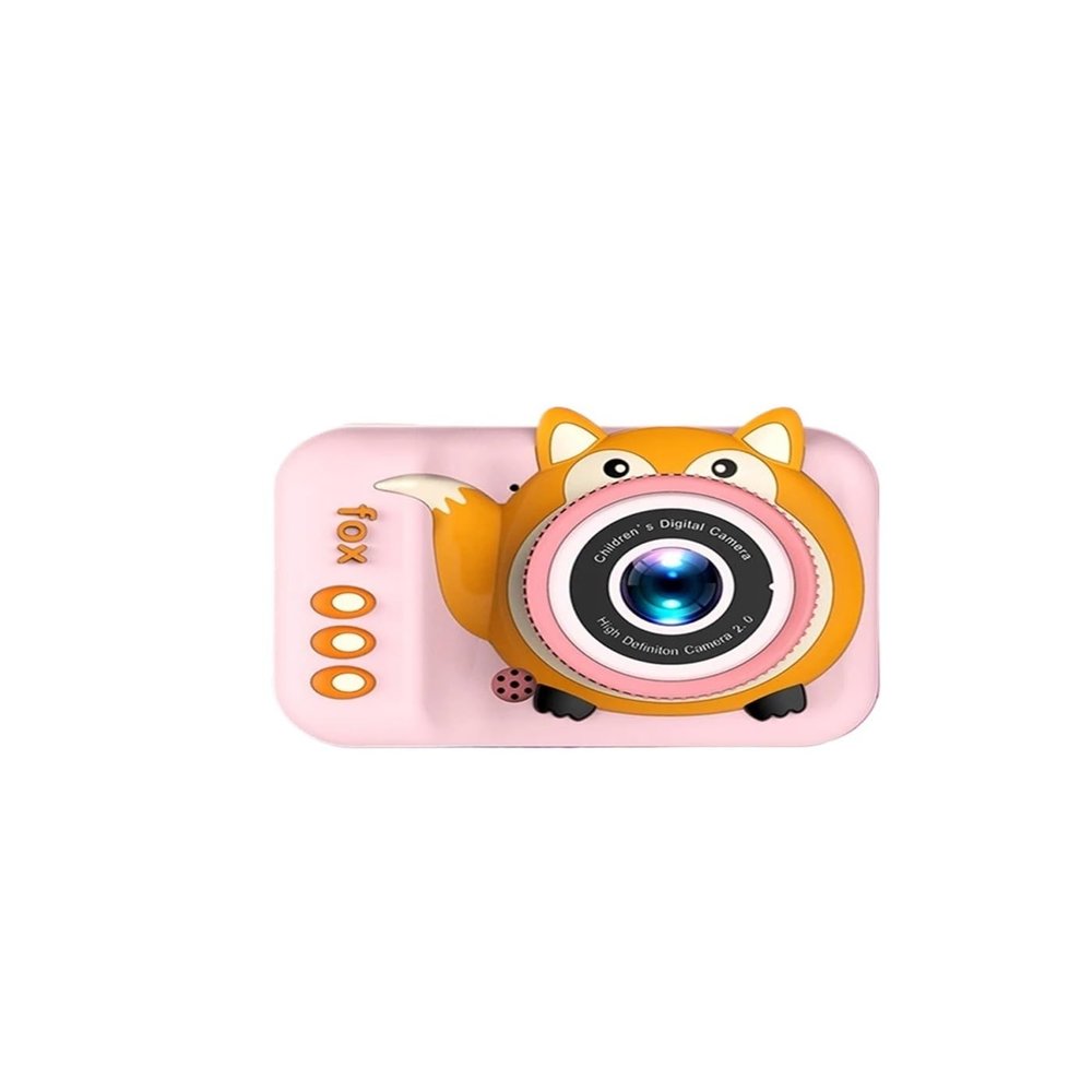 New Student Mini Digital HD Dual Lens Camera, Portable Photo Video Camera for Campus Recording, Kids Toy Gift with Silicone Case(Pink)