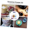 MUSISALY Creative DIY Drink Mat Making Kit with Wood Material, Round Christmas Snowman Shape, for Christmas and Thanksgiving Holiday Craft Activities Style view 3